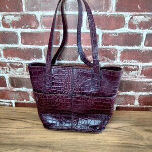 Patricia Nash Plum Crocodile-Embossed Tote